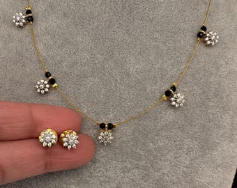 Dainty Invisible Chain Diamond Neckline Necklace