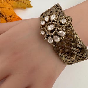 Kundan Bracelet/ Moissanite Bracelet/ Indian Jewelry/ Pakistani Jewelry/ Statement Jewelry/ Kada