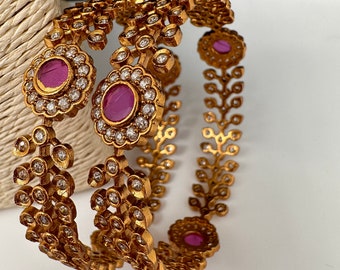Red Cz Bangles ,CZ Indian Bangles, Pakistani Jewelry, Bracelet