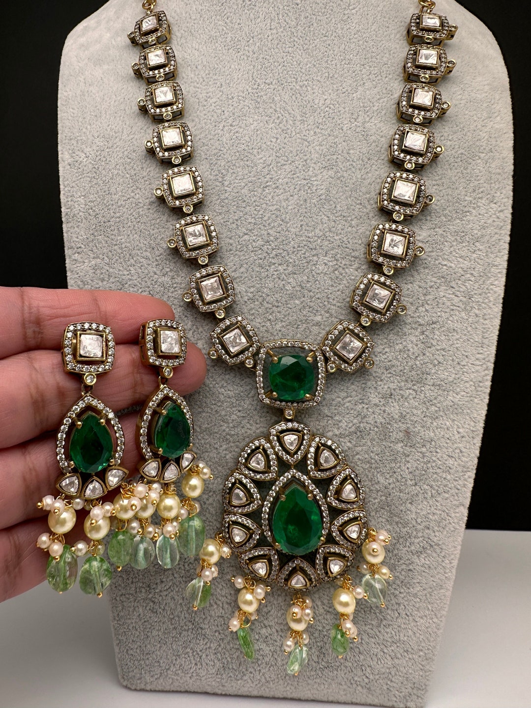 Victorian AD & Moissanites Necklace main image 0