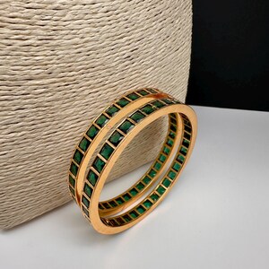 Turkia Gold & Green Bangle