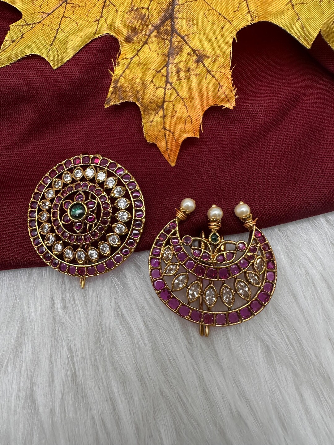 Sun Moon Surya Chandra Indian Hair Jewelry Hair Accessories/ Hair Pin ...