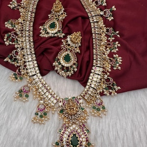 Guttapusalu Pearls Necklace , South Jewelry CZ Necklace Indian Temple Jewelry