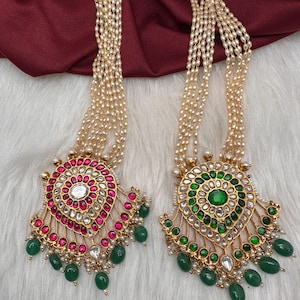 Jadau Kundan Rice Pearls Long Necklace