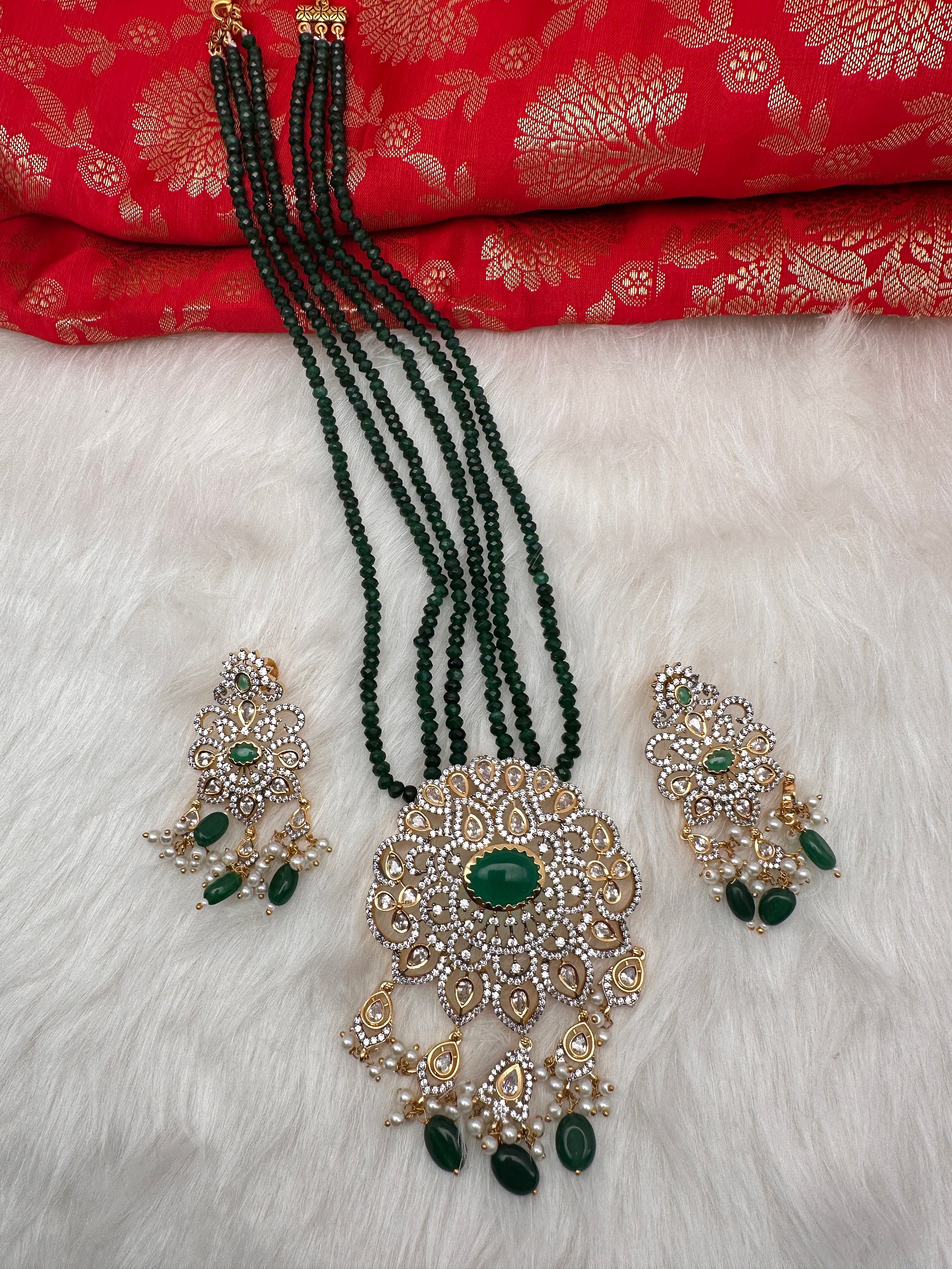 Green Beads Victorian Indian Jewelry/pakistani Jewelry - Etsy