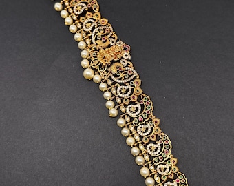 Nakshi Goddess Lakshmi Mango Matte Hip Chain/Vaddanam/ Saree Belt/ Indian Jewelry