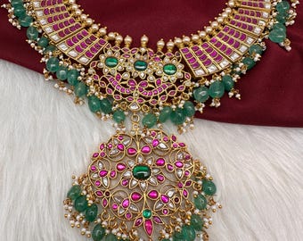 Jadau Kundan Multi Stone Traditional Necklace, Indian  Jewelry/ Pakistani Jewelry
