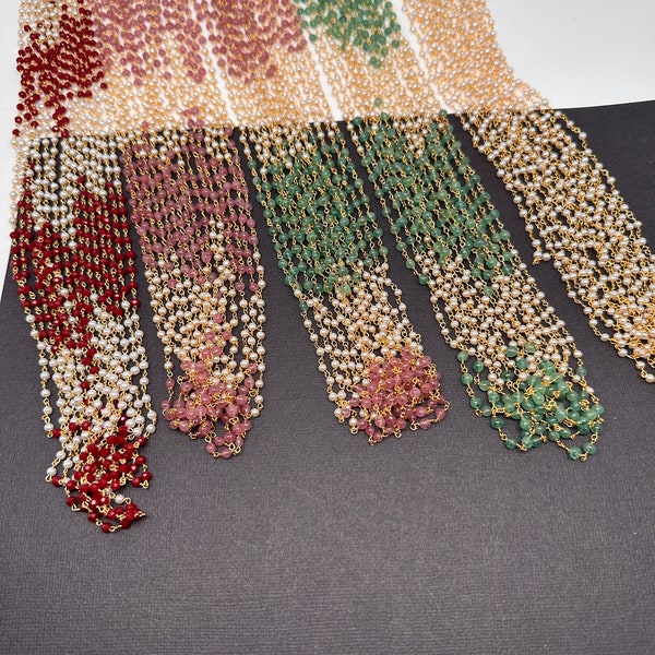 Pearls Beads Necklace Mala Multi Layer/ Indian Jewelry/ Pakistani Jewelry