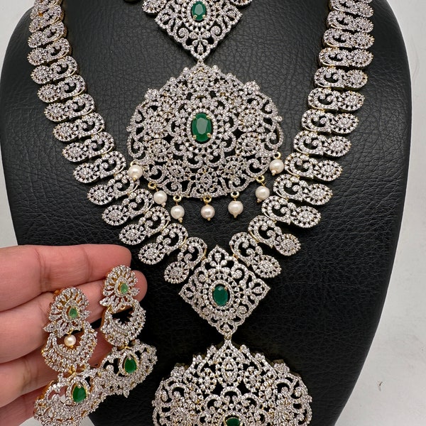 Diamond Necklace/Indian Bridal Necklace/ Pakistani Jewelry/Indian wedding