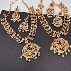 Mango Mala Kempu Matte Necklace Ethnic Indian Jewelry