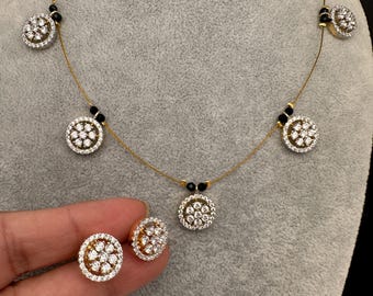 Dainty Invisible Chain AD Neckline Necklace, Indian Jewelry, Pakistani Jewelry