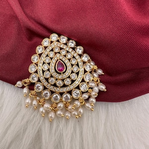92.5 Silver CZ Pearls Pendent / Indian Jewelry
