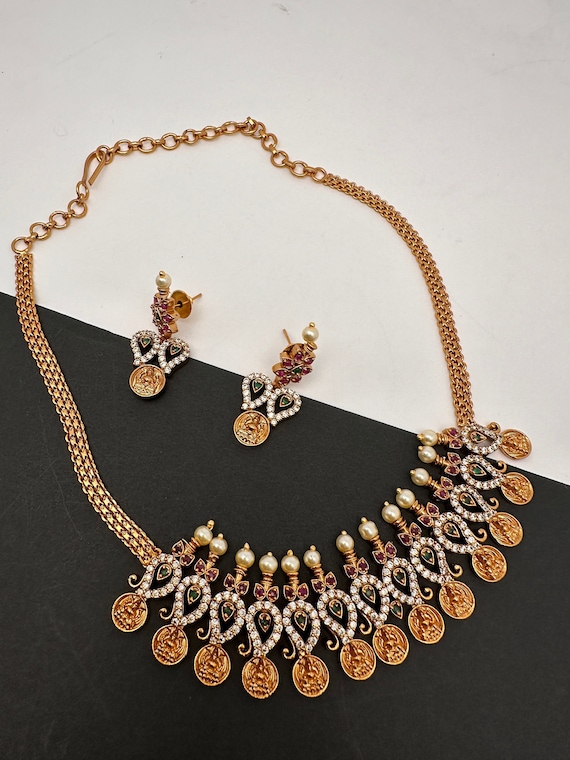 Gold mango short necklace best sale