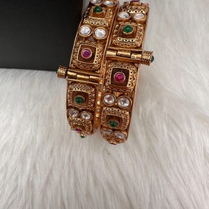Kundan Openable Bangles Indian Jewelry, Pakistani Bangles,