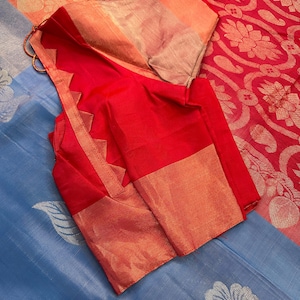 Blue Uppada Pure Silk Saree / Handloom Traditional Saree
