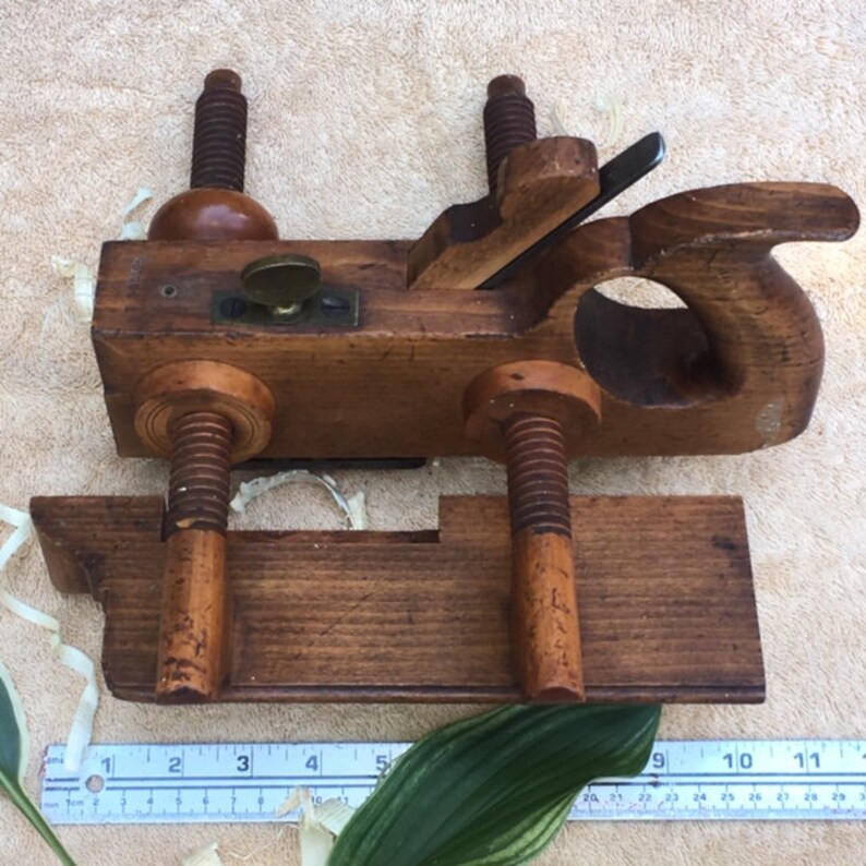 PRICE CUT Antique hand plow plane Rare hard wood screw arm Etsy