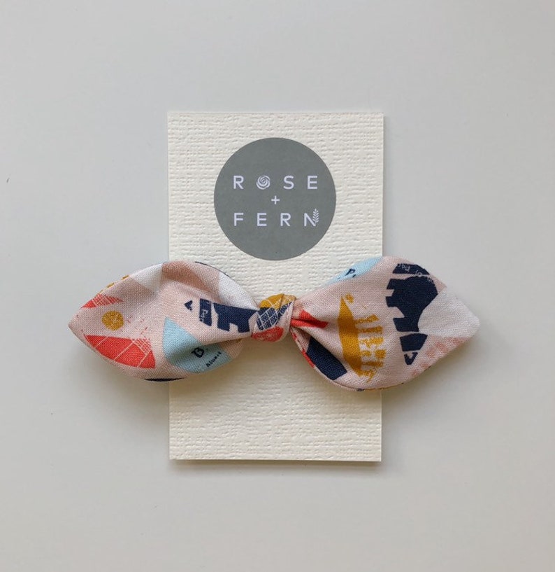 Handmade Hair Bow Hair Elastic Fabric Hair Bow Hair Bobble Etsy