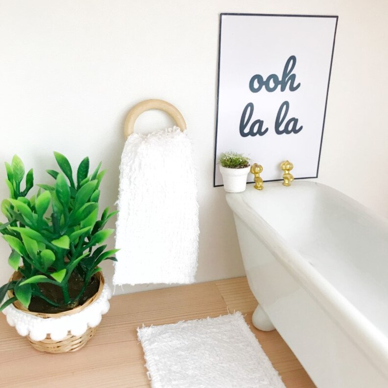 Modern Dollhouse White Ceramic Bath Tub With Gold Taps Etsy