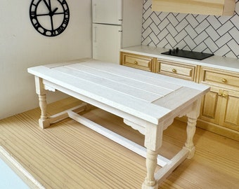 Miniature Wooden Dollhouse Dining Table 1/12 1:12 scale