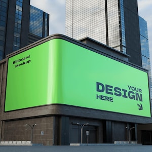 High resolution Billboard Mockup Clean and simple Advertising Billboard Outdoor Brand Poster Mockup Advertising sign Billboard mock up