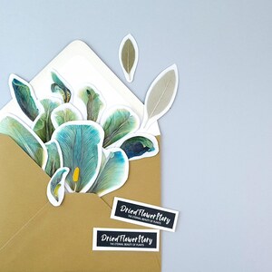 Pack d'autocollants tulipe avec pétales séchés naturels, 14 pcs, fleurs pressées. Autocollants floraux. Décor de livre botanique, stickers pour ordinateur portable Herbier