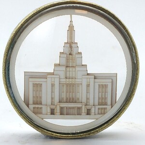 Saratoga Springs Temple Ornament Church of Jesus Christ Christmas ornament wedding missionary baptism Glass and Lasercut paper image 2
