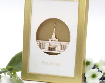 Tiny Palmyra Temple - Church of Jesus Christ 2x3 laser cut   art - christmas gift - wedding - missionary - baptism