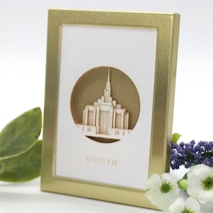 Tiny Ogden Temple - Church of Jesus Christ Magnetic 2x3 laser cut   art - christmas gift - wedding - missionary - baptism