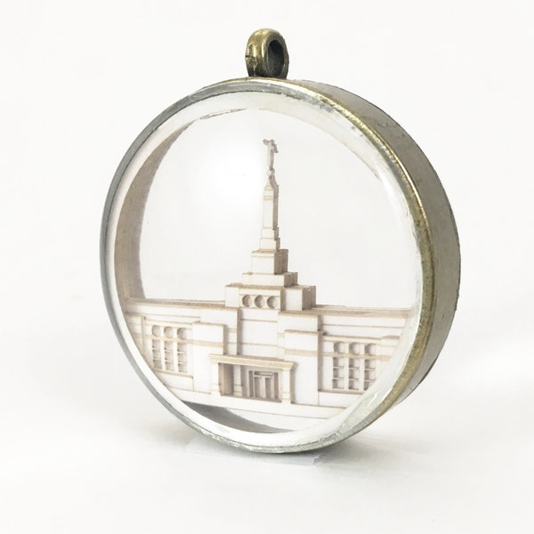 Small Temple Ornament - Church of Jesus Christ Christmas ornament - wedding -  missionary - baptism - Glass and Lasercut paper