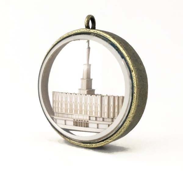 Provo Temple Ornament - Church of Jesus Christ Christmas ornament - wedding -  missionary - baptism - Glass and Lasercut paper