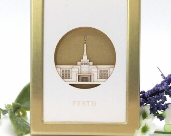 Tiny Perth Temple - Church of Jesus Christ 2x3 laser cut   art - christmas gift - wedding - missionary - baptism