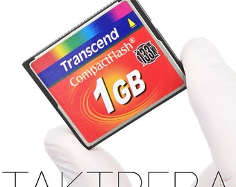 CompactFlash Memory CF Card 1Gb Transcend 133x TS1GCF133. Red. Genuine. Tested with a camera