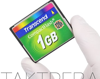 1Gb Transcend 120x CompactFlash Memory CF Card TS1GCF120. Green. Genuine. Tested with a camera