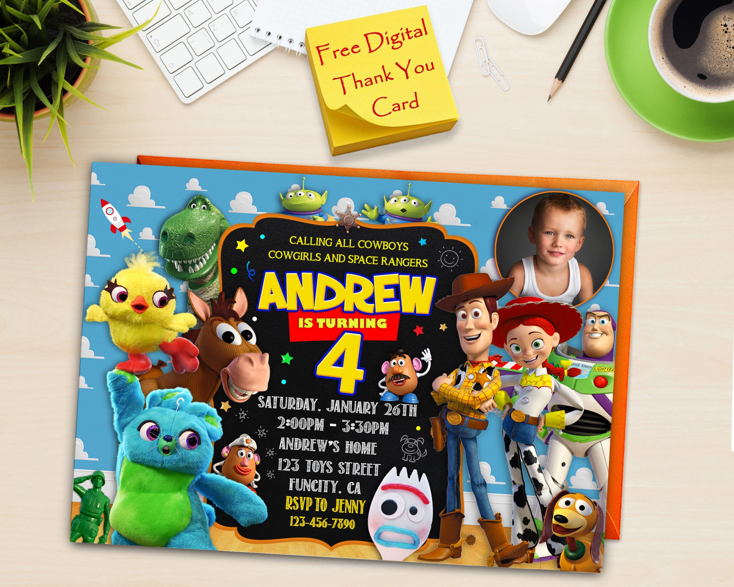 Toy Story 3 Inviteinstant Downloadprintable Disney Toy Etsy