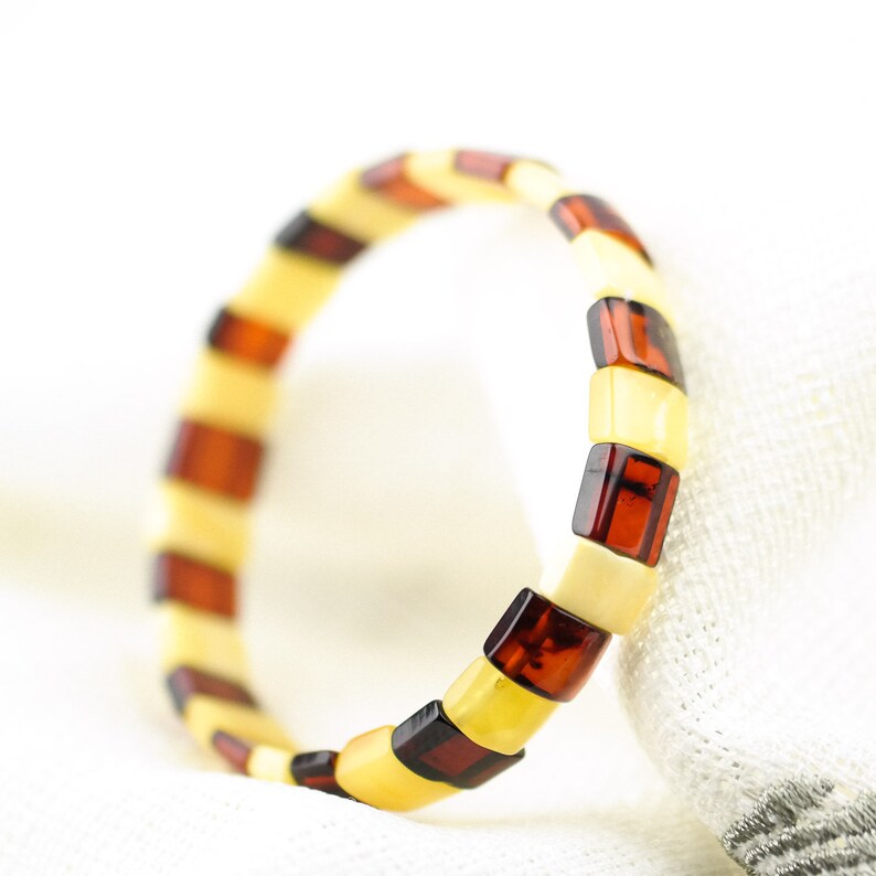 Bracelet fro women | Handmade bracelet from natural amber beads Simple and chic natural Baltic amber bracelet can fit any wrist