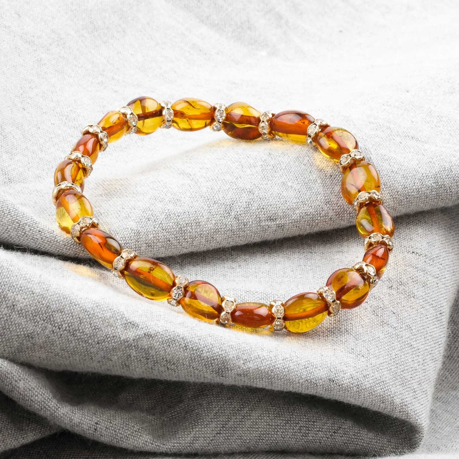 Natural amber bracelets with gold accent spacers Stylish Etsy