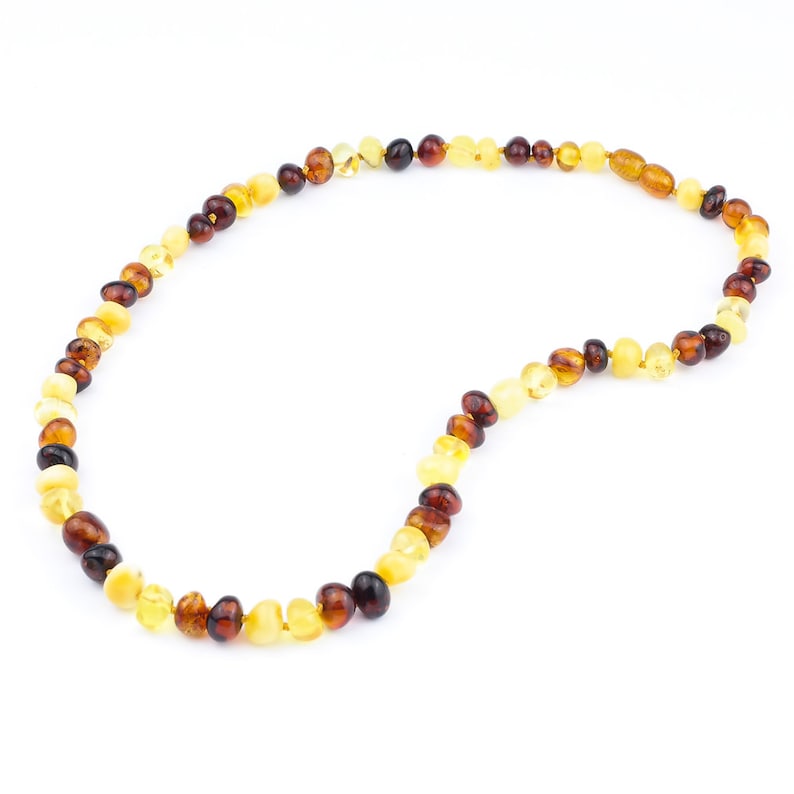 Gift ideas Stylish necklace for her Polished amber necklace from unique natural baltic amber beads AV01C Multicolour amber necklace