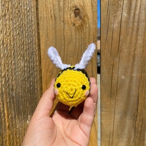 Mini amigurumi bee plush