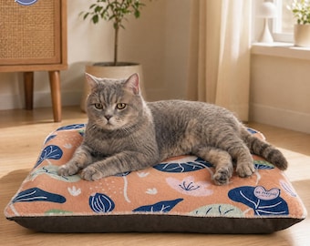 Japanese Lotus Flower Pet Bed | Cozy Zen Nap Spot for Cats Dogs | Gift for Cat & Dog Lovers