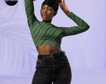 UPF 50+ Love Trees Love Nature Trendy Soft and Stretchy Recycled Long Sleeve Crop Top | Street Fashion