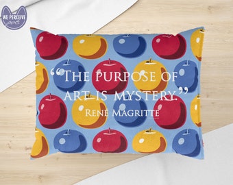 Super Soft Fleece Pet Bed with Recreated Art of Les Jeunes Amours 1963 by Rene Magritte in a Pop of Colors | Dog or Cat