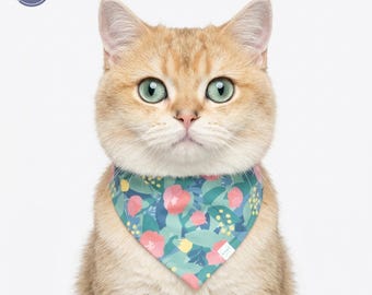 Hibiscus Flower Small Pet Bandana | Floral Cat Scarf | Nature Love Pet Gift