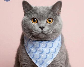 Blue Apple Surrealist Art Soft Poly Bandana | Gift for Cat Lovers & Small Dogs | Artistic Daily Wear