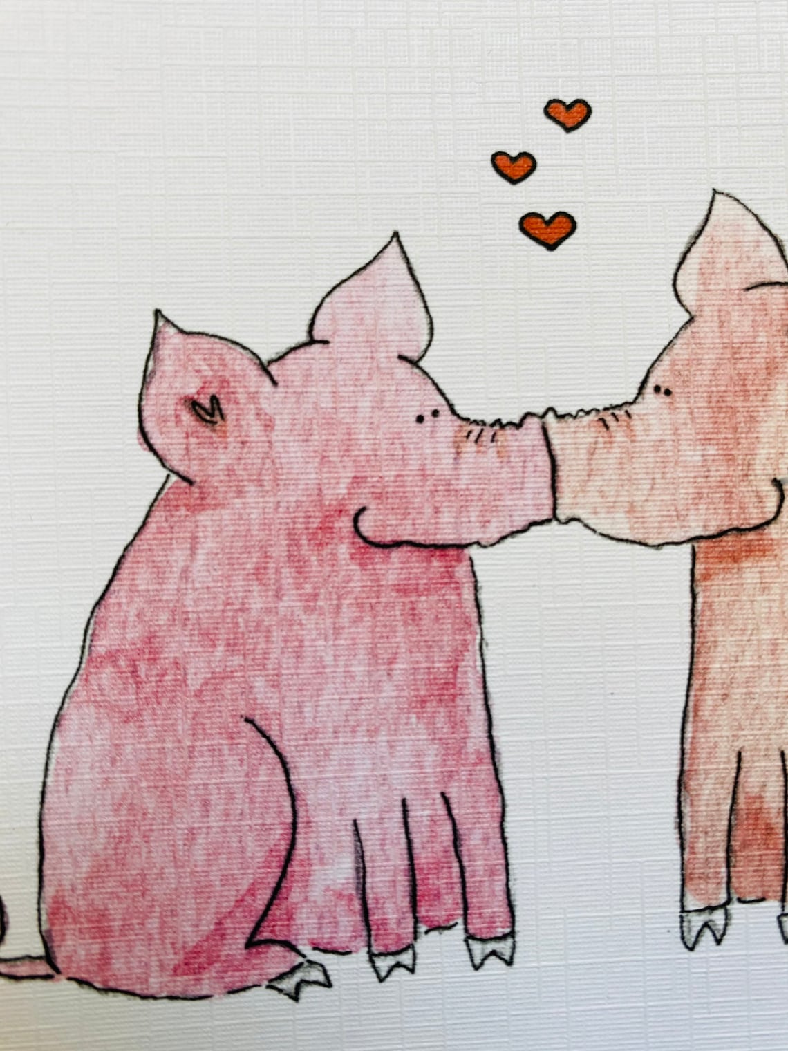 Kissing Pigs Loved up Valentines Greetings Card Etsy