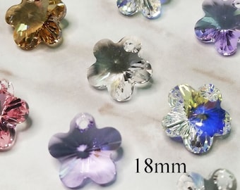 18mm 6744 Swarovski Crystal Flower Pendant - Crystal Flower Pendant - Golden Shadow Flower Pendant