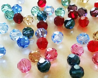 48 pcs Swarovski 5000 faceted 4mm Round Ball Beads Crystal Vitrail Medium VM