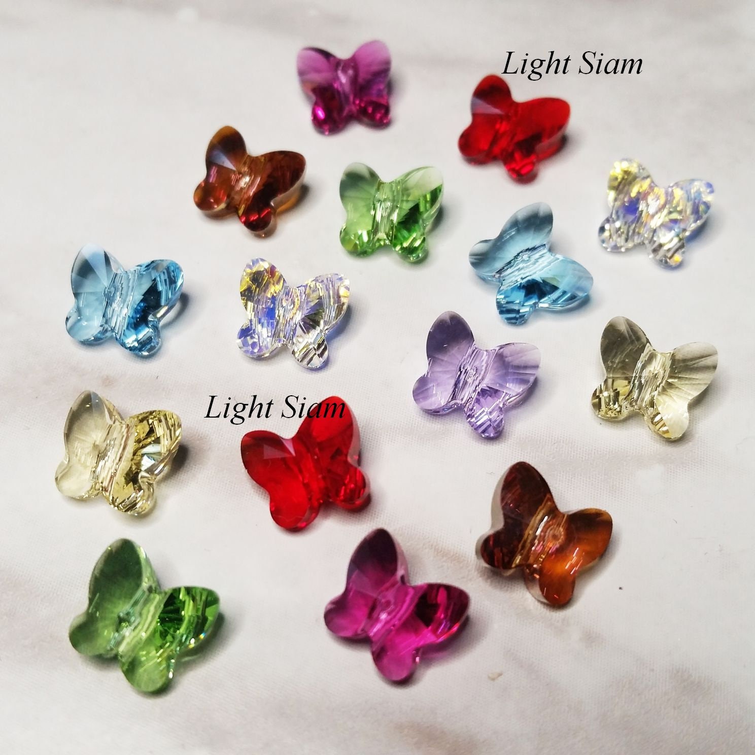 10mm 5754 Swarovski Crystal Butterfly Beads 6 Pieces Etsy