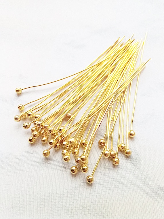 Gold plated head pins deals