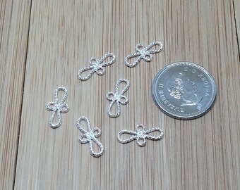 OX JEWELRY　Silver Loop Tie 1 Loop Hammered Small Sterling Silver Ox Diamond 15mmx6mm
