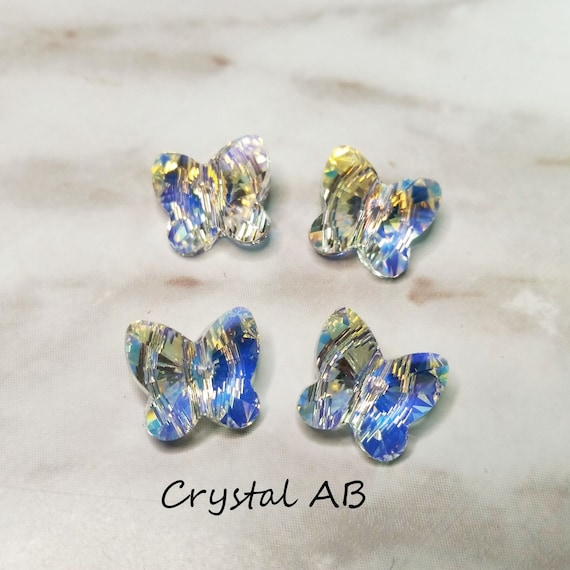 10mm 5754 Swarovski Crystal Butterfly Beads 6 Pieces Aquamarine